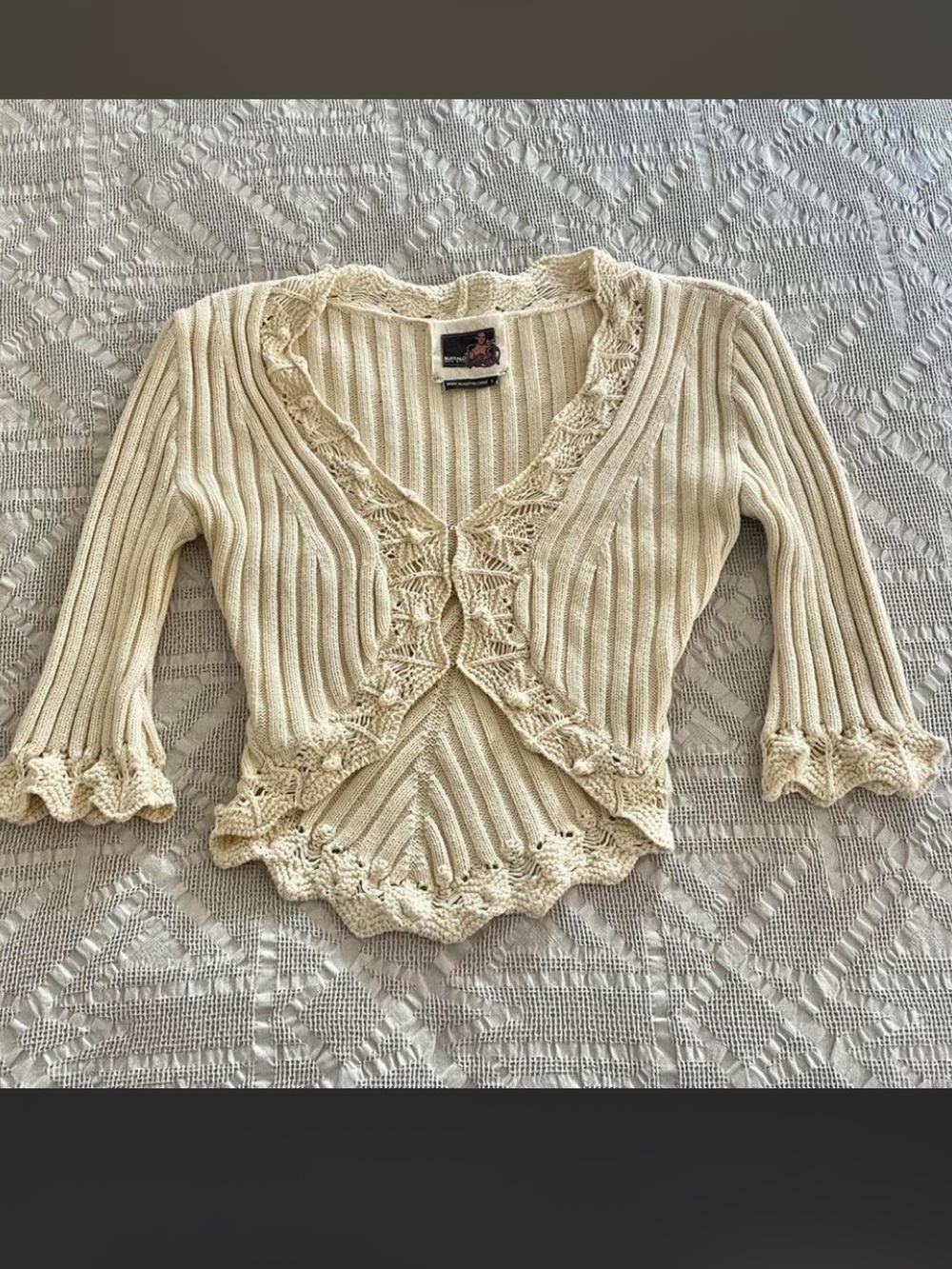 Vintage Y2K Buffalo by David Bitton Crochet Cardigan Top XS S